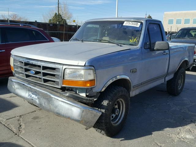 1FTEF14N2TLA33875 - 1996 FORD F150 BLUE photo 2