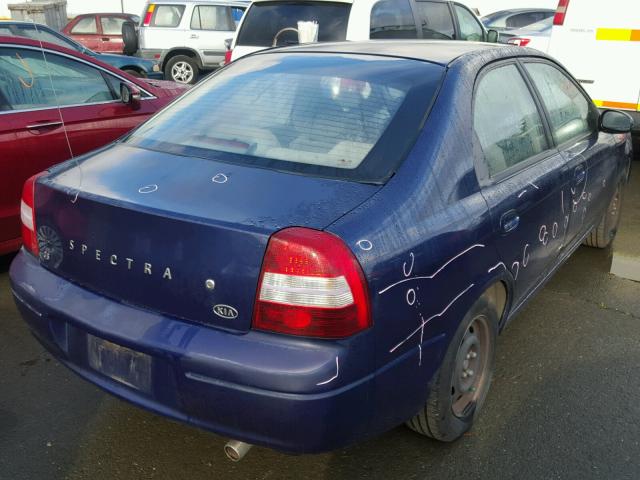 KNAFB1616Y5206414 - 2000 KIA SPECTRA GS BLUE photo 4