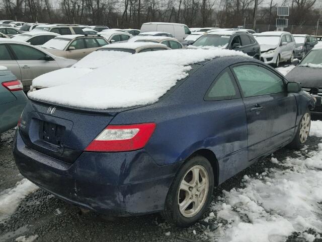 2HGFG12677H529708 - 2007 HONDA CIVIC LX BLUE photo 4