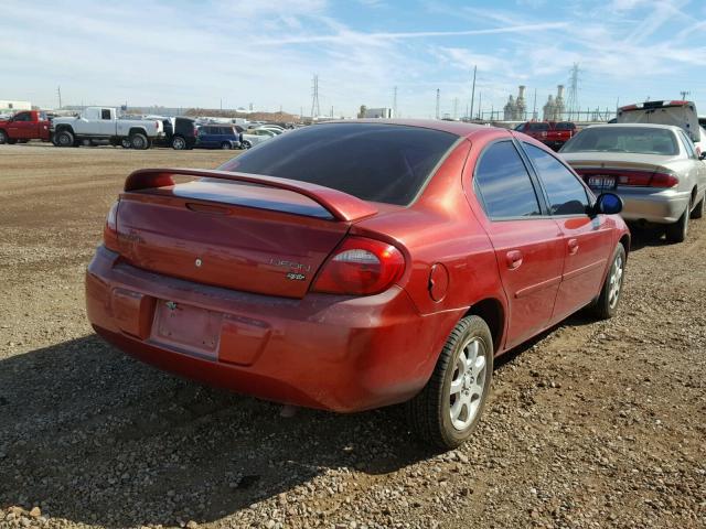 1B3ES56C33D151105 - 2003 DODGE NEON SXT MAROON photo 4