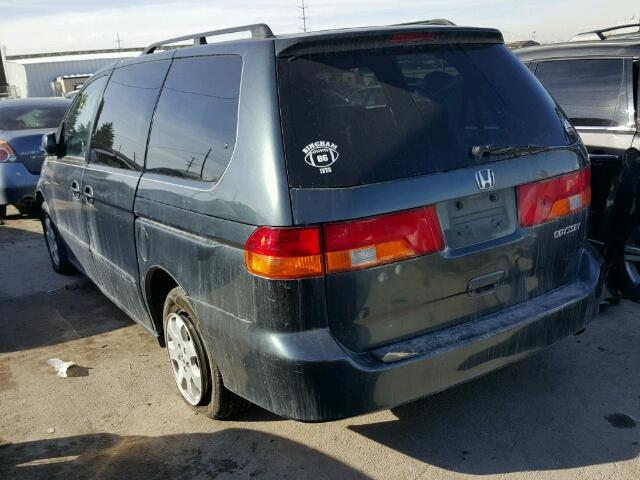 5FNRL18963B124190 - 2003 HONDA ODYSSEY EX BLUE photo 3