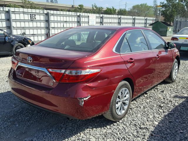 4T1BF1FK1FU994287 - 2015 TOYOTA CAMRY LE RED photo 4