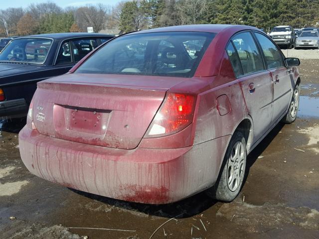 1G8AJ52FX4Z207362 - 2004 SATURN ION LEVEL RED photo 4