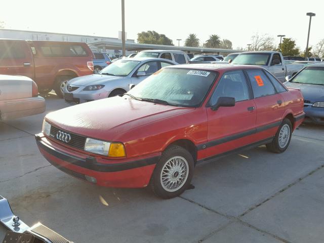 WAUFC58A1LA194982 - 1990 AUDI 80 QUATTRO RED photo 2