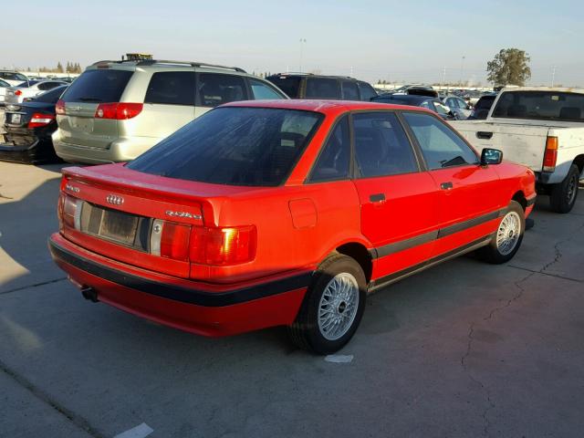 WAUFC58A1LA194982 - 1990 AUDI 80 QUATTRO RED photo 4