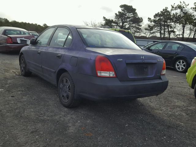 KMHDN45D31U121150 - 2001 HYUNDAI ELANTRA GL PURPLE photo 3