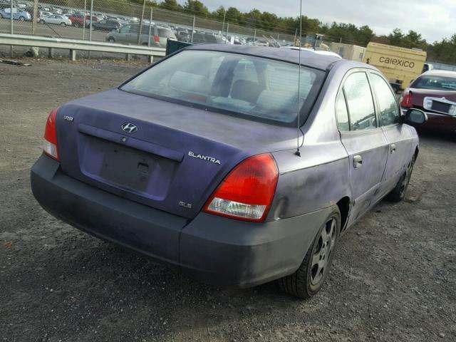 KMHDN45D31U121150 - 2001 HYUNDAI ELANTRA GL PURPLE photo 4