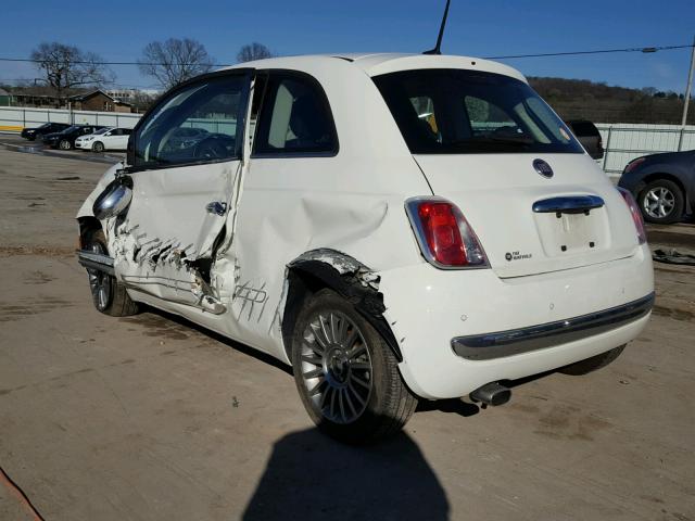 3C3CFFCR6DT673994 - 2013 FIAT 500 LOUNGE WHITE photo 3