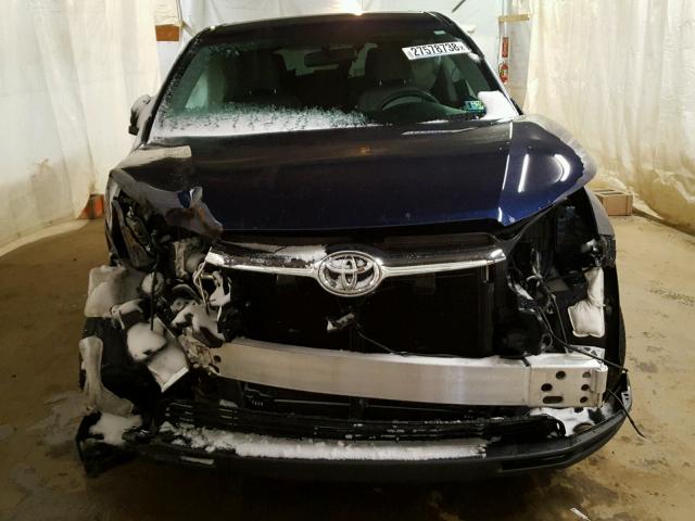 5TDBKRFHXFS221101 - 2015 TOYOTA HIGHLANDER BLUE photo 9