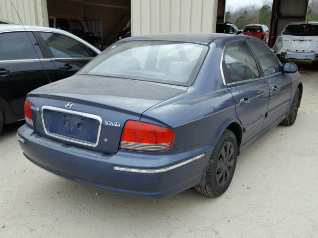 KMHWF25S22A596347 - 2002 HYUNDAI SONATA GL BLUE photo 4