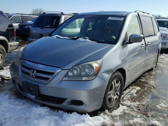 5FNRL38725B035228 - 2005 HONDA ODYSSEY EX BLUE photo 2