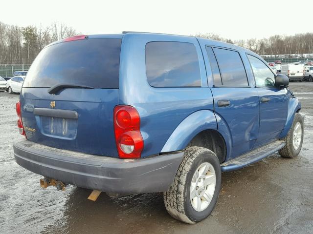 1D4HB38N54F121112 - 2004 DODGE DURANGO ST BLUE photo 4