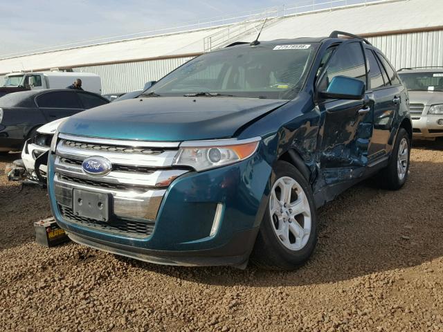 2FMDK3JC6BBA00572 - 2011 FORD EDGE SEL BLUE photo 2