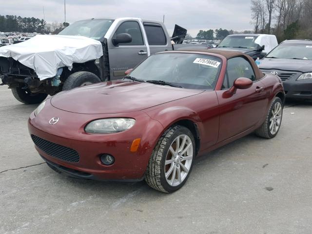 JM1NC25F560122772 - 2006 MAZDA MX-5 MIATA BURGUNDY photo 2