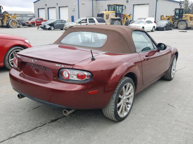 JM1NC25F560122772 - 2006 MAZDA MX-5 MIATA BURGUNDY photo 4