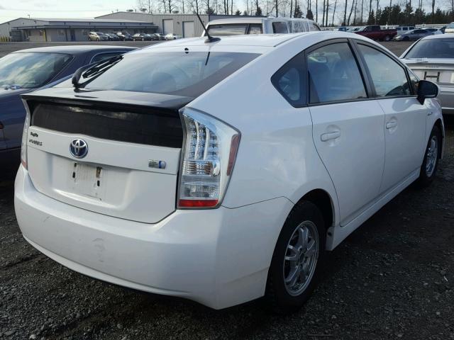 JTDKN3DU9B1321184 - 2011 TOYOTA PRIUS WHITE photo 4