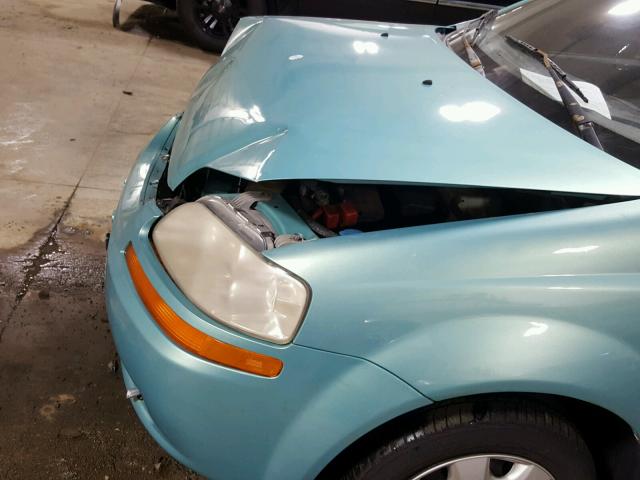 KL1TD62675B378390 - 2005 CHEVROLET AVEO BASE Dəniz mavisi foto 9