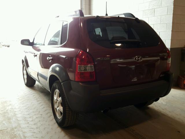 KM8JN72D65U114076 - 2005 HYUNDAI TUCSON GLS BURGUNDY photo 3