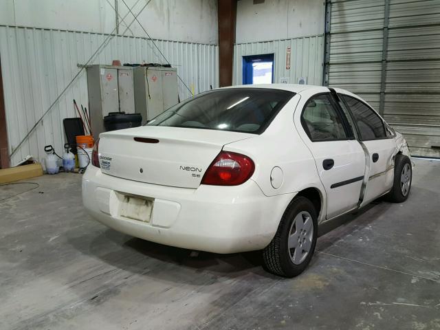 1B3ES26C13D135886 - 2003 DODGE NEON SE WHITE photo 4