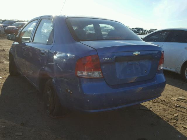 KL1TD52624B144201 - 2004 CHEVROLET AVEO BLUE photo 3