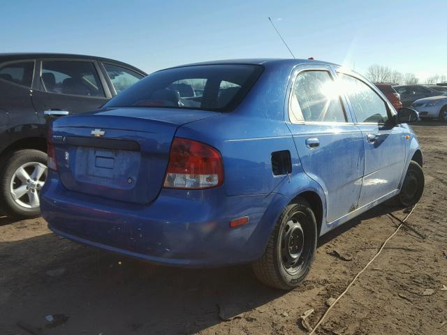 KL1TD52624B144201 - 2004 CHEVROLET AVEO BLUE photo 4