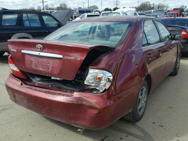 JTDBE32K530158784 - 2003 TOYOTA CAMRY LE MAROON photo 4