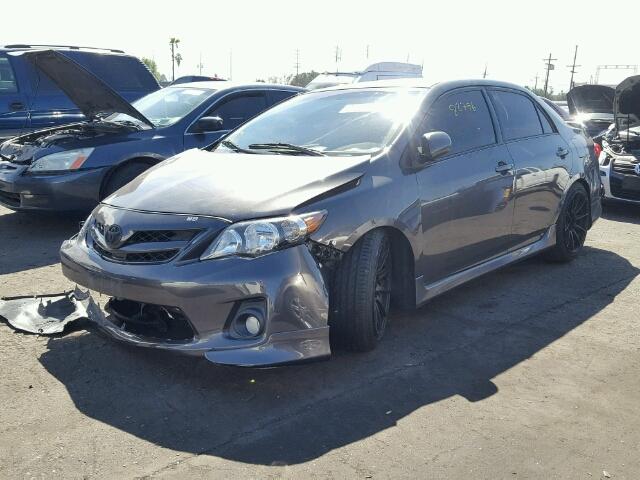 5YFBU4EE4CP002949 - 2012 TOYOTA COROLLA BA GRAY photo 2