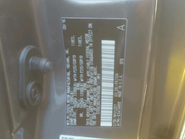 5TDXZ3DC7HS785006 - 2017 TOYOTA SIENNA SE GRAY photo 10