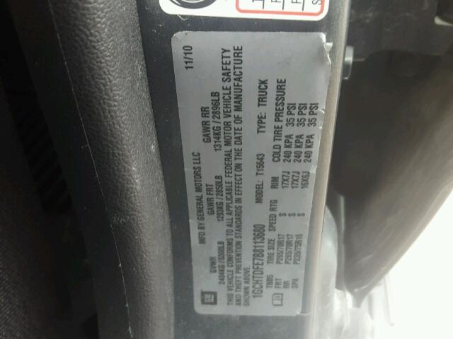 1GCHTDFE7B8113680 - 2011 CHEVROLET COLORADO L GRAY photo 10