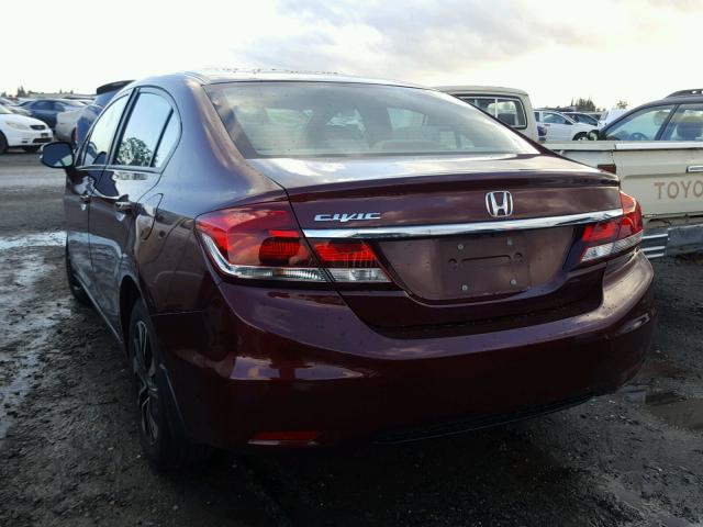 19XFB2F87DE247543 - 2013 HONDA CIVIC EX MAROON photo 3