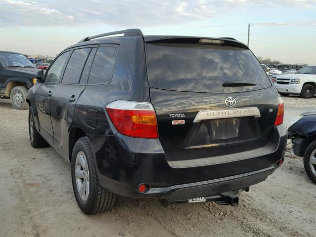 JTEDS41A682039147 - 2008 TOYOTA HIGHLANDER BLACK photo 3