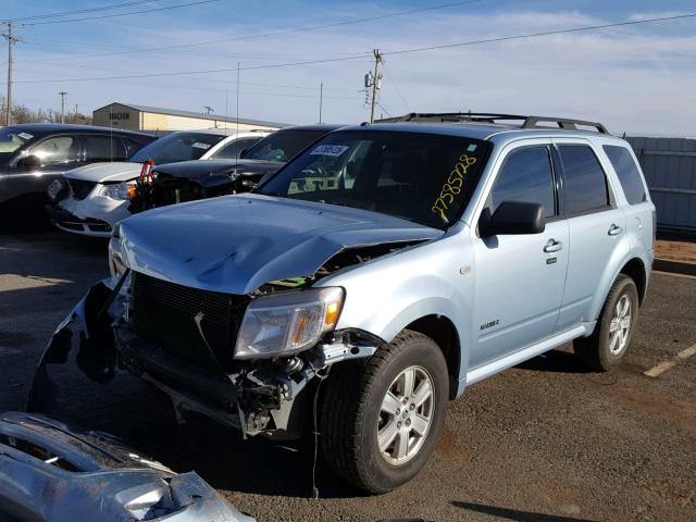 4M2CU81178KJ00744 - 2008 MERCURY MARINER BLUE photo 2