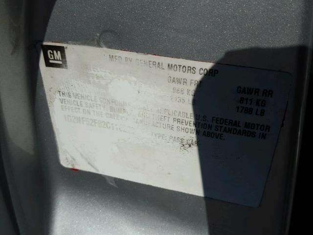 1G2NE52FX5M209854 - 2005 PONTIAC GRAND AM S Արծաթագույն լուսանկար 10