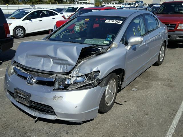 JHMFA362X7S000490 - 2007 HONDA CIVIC HYBR SILVER photo 2