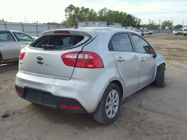 KNADM5A30C6014961 - 2012 KIA RIO LX SILVER photo 4