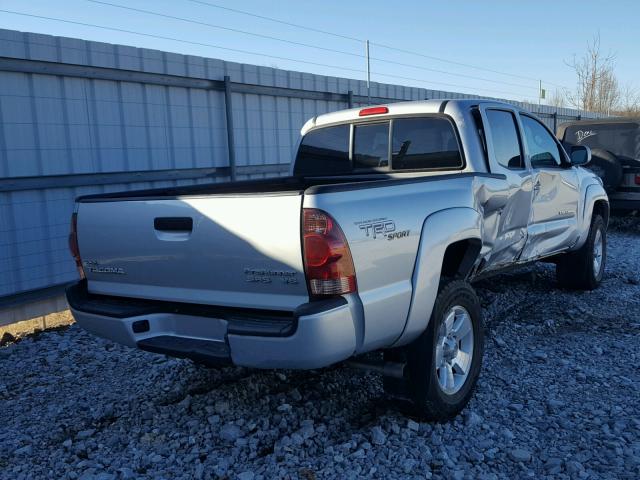 5TEKU72N78Z586089 - 2008 TOYOTA TACOMA DOU SILVER photo 4