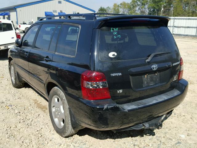 JTEDP21A150055267 - 2005 TOYOTA HIGHLANDER BLACK photo 3