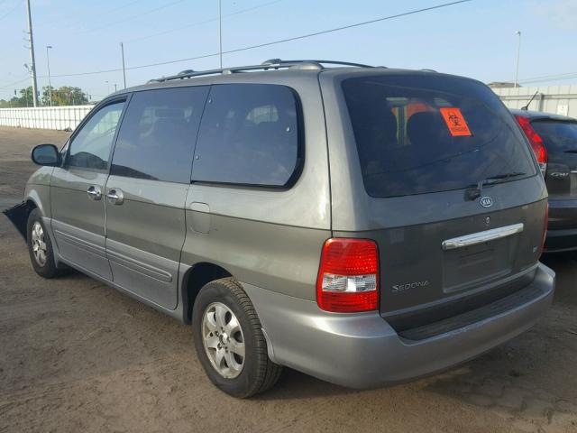 KNDUP132556716350 - 2005 KIA SEDONA EX GREEN photo 3