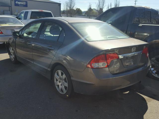 2HGFA1F54BH507595 - 2011 HONDA CIVIC LX GRAY photo 3