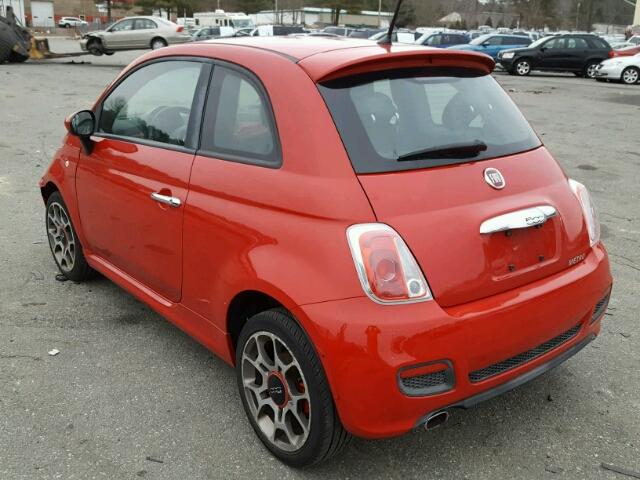 3C3CFFBR4CT357722 - 2012 FIAT 500 SPORT RED photo 3