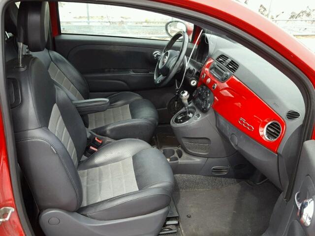 3C3CFFBR4CT357722 - 2012 FIAT 500 SPORT RED photo 5