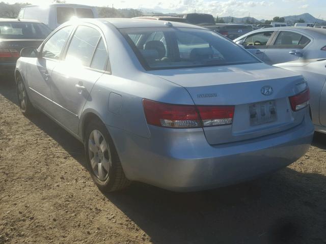 5NPET46C57H255276 - 2007 HYUNDAI SONATA GLS BLUE photo 3