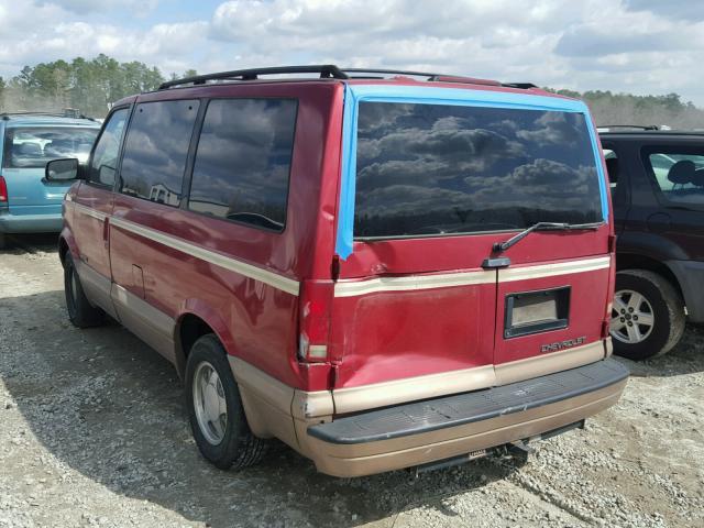 1GNDM19W1VB180336 - 1997 CHEVROLET ASTRO BURGUNDY photo 3