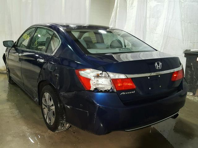 1HGCR2F32FA252112 - 2015 HONDA ACCORD LX BLUE photo 3