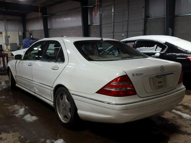 WDBNG75J32A294257 - 2002 MERCEDES-BENZ S 500 WHITE photo 3