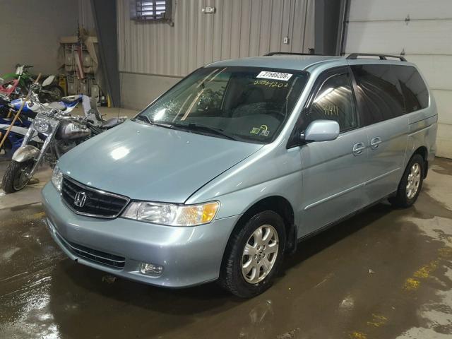 5FNRL18994B016597 - 2004 HONDA ODYSSEY EX BLUE photo 2