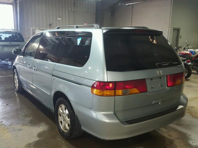 5FNRL18994B016597 - 2004 HONDA ODYSSEY EX BLUE photo 3