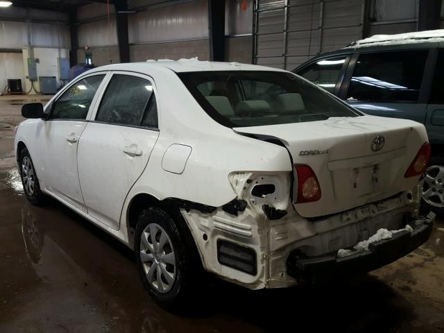 2T1BU40E89C149369 - 2009 TOYOTA COROLLA BA WHITE photo 3