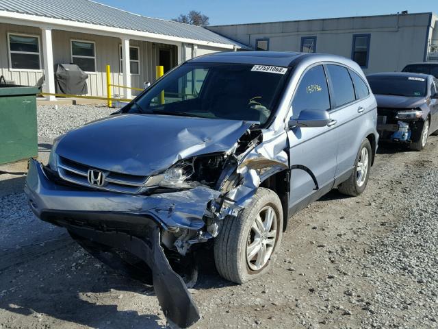 5J6RE4H7XAL071931 - 2010 HONDA CR-V EXL BLUE photo 2