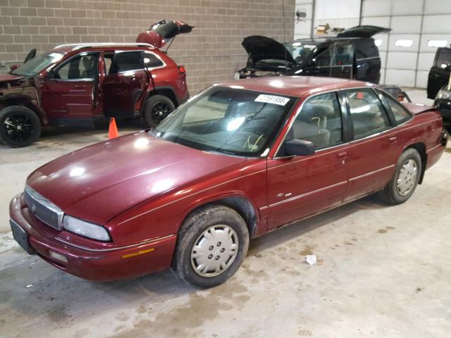 2G4WB52M1S1495913 - 1995 BUICK REGAL CUST MAROON photo 2